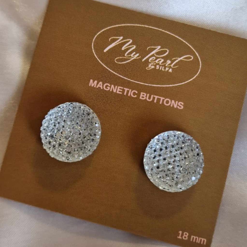 Magnet knap stor 2 stk - Bling - A Knitters World